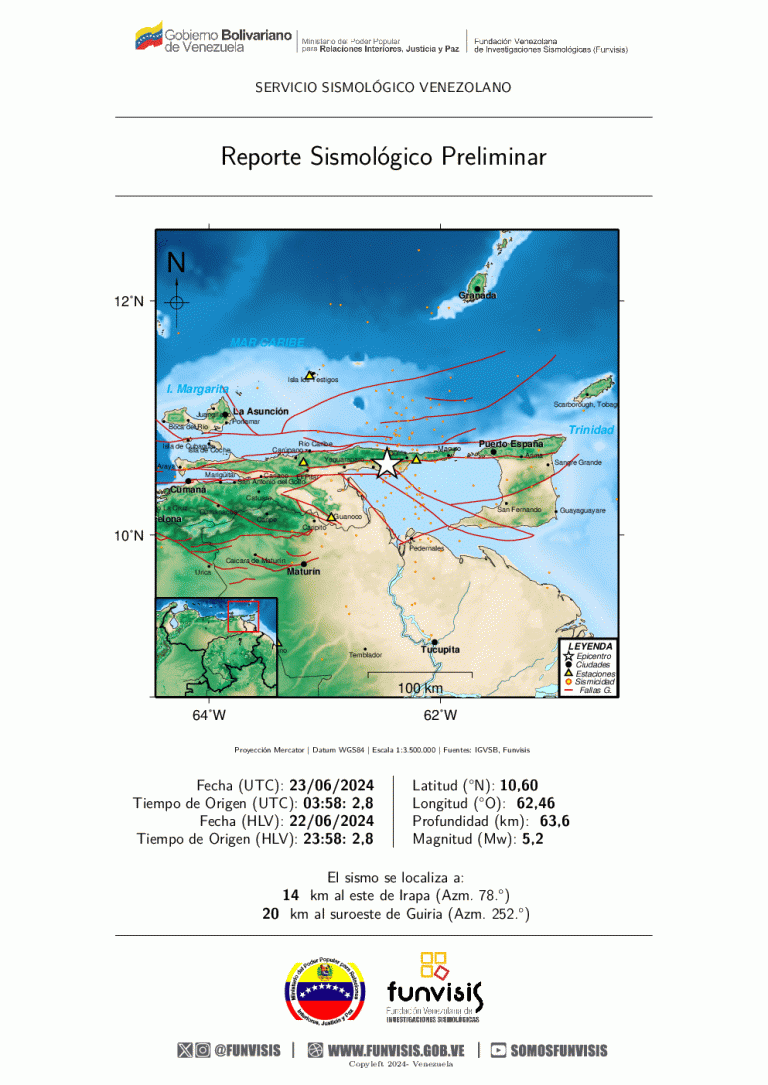 Sismo de 5.2 se sintió en Venezuela, Islas Vírgenes y Trinidad y Tobago