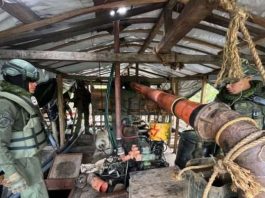 FANB desmantela dos campamentos de minería ilegal al sur del país